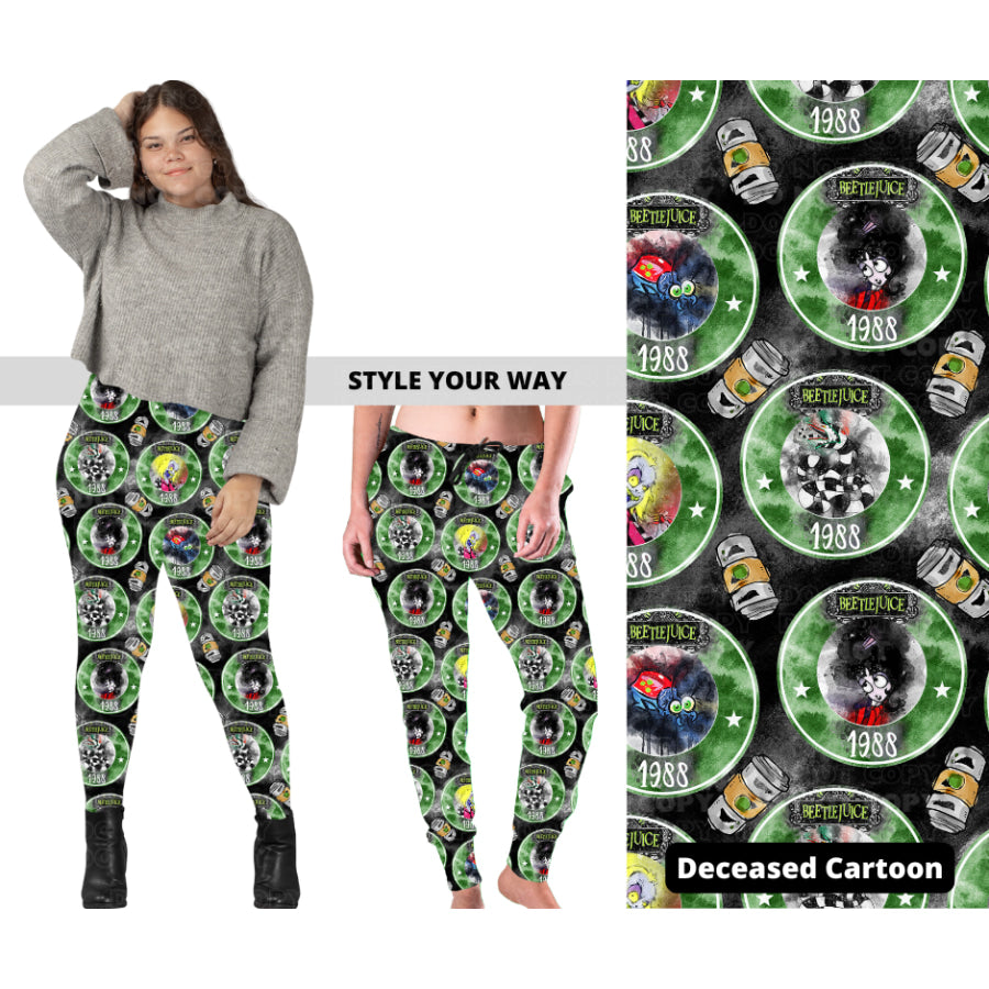 Preorder Custom Leggings / Joggers - Deceased Cartoon - Closes 23 Sep - ETA mid Dec 2024 Leggings