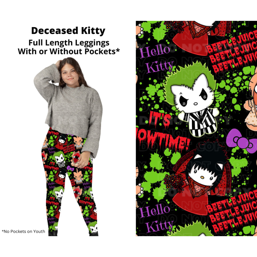 Preorder Custom Leggings / Joggers - Deceased Kitty - Closes 23 Sep - ETA mid Dec 2024 Leggings