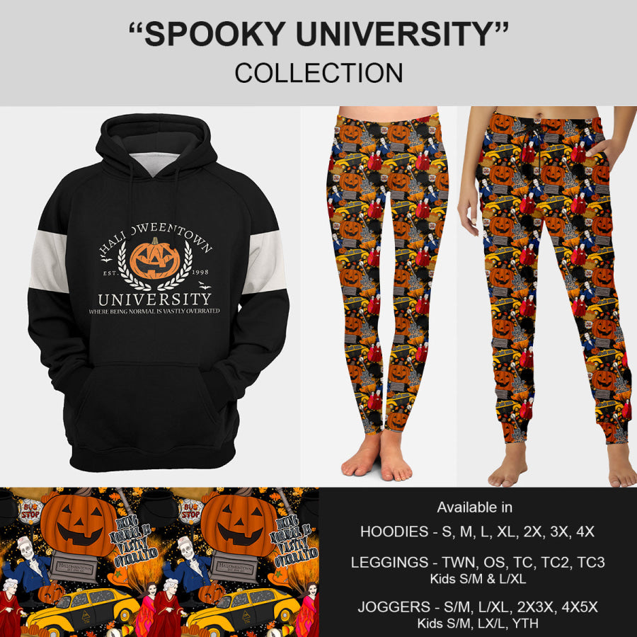 PREORDER Custom Leggings / Joggers / Hoodies with Pockets - Spooky University - Closes 2 Jul - ETA mid Oct 2024 Loungewear