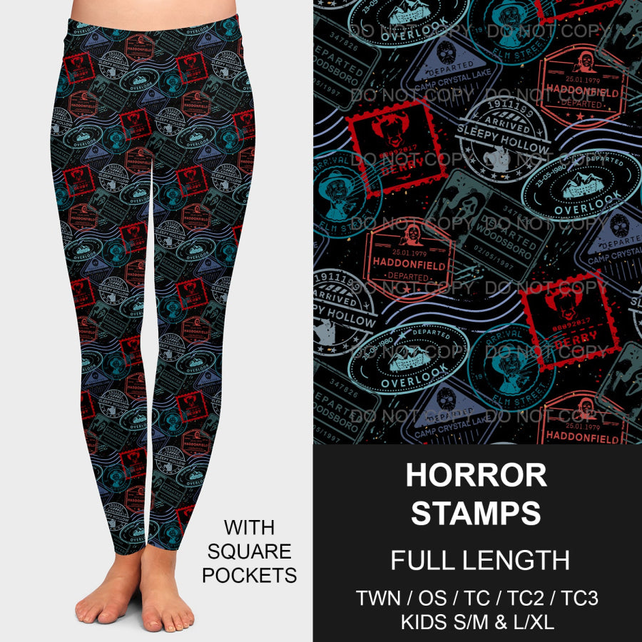 PREORDER Custom Leggings / Joggers - Horror Stamps - Closes 26 Sep - ETA mid Dec 2024 Loungewear