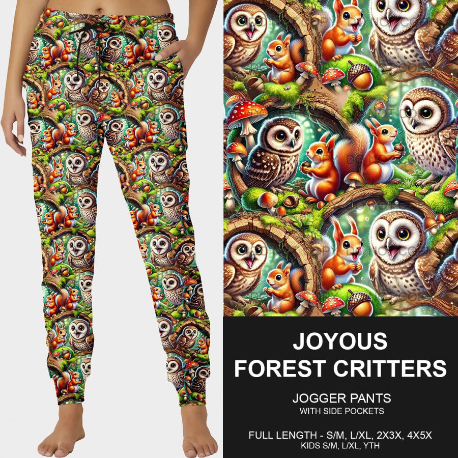 PREORDER Custom Leggings / Joggers - Joyous Forest Critters - Closes 31 Dec - ETA early Apr 2025 Loungewear