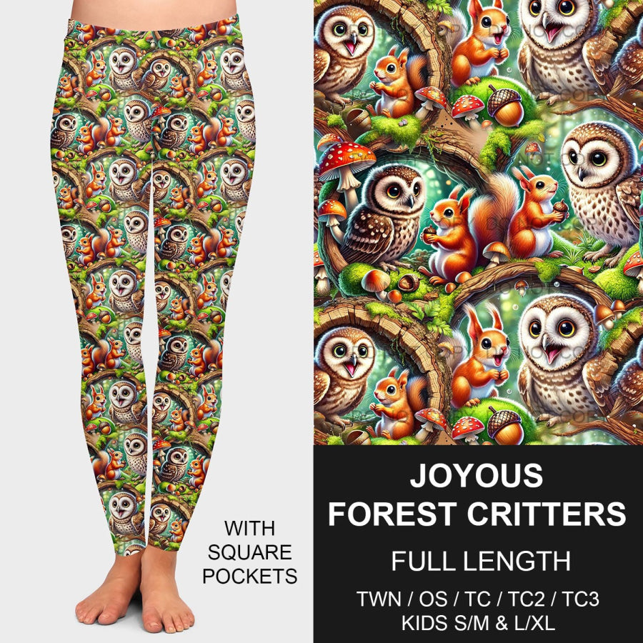 PREORDER Custom Leggings / Joggers - Joyous Forest Critters - Closes 31 Dec - ETA early Apr 2025 Loungewear