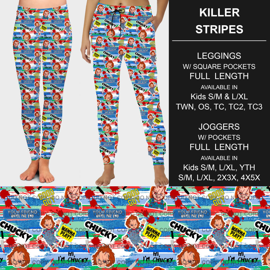 PREORDER Custom Leggings / Joggers - Killer Stripes - Closes 26 Sep - ETA mid Dec 2024 Loungewear