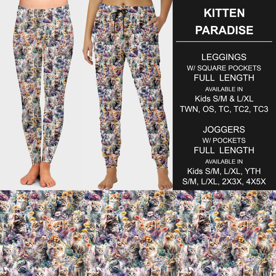 PREORDER Custom Leggings / Joggers - Kitten Paradise - Closes 7 Jan - ETA late Apr 2025 Loungewear