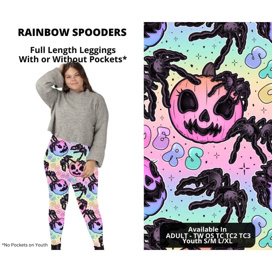 PREORDER Custom Leggings / Joggers / Loungers / Hoodies - Rainbow Spooders - Closes 8 Jul - ETA early Nov 2024 Leggings
