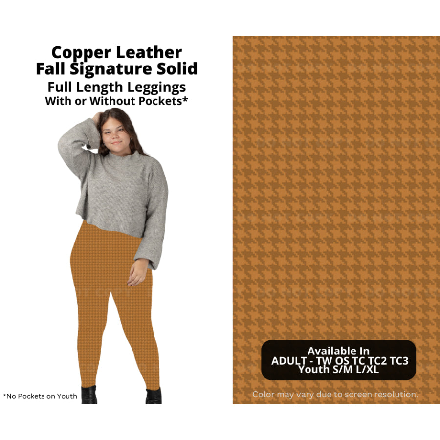 PREORDER Custom Leggings / Joggers / Loungers / Hoodies / Skirts - Copper Leather - Closes 15 Jul - ETA early Nov 2024 Leggings