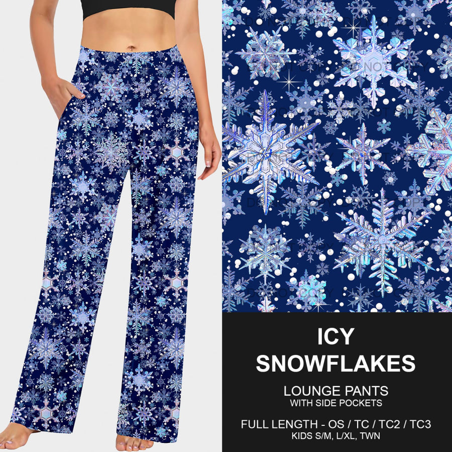 PREORDER Custom Leggings / Joggers / Loungers - Icy Snowflakes - Closes 17 Sep - ETA early Dec 2024 Loungewear