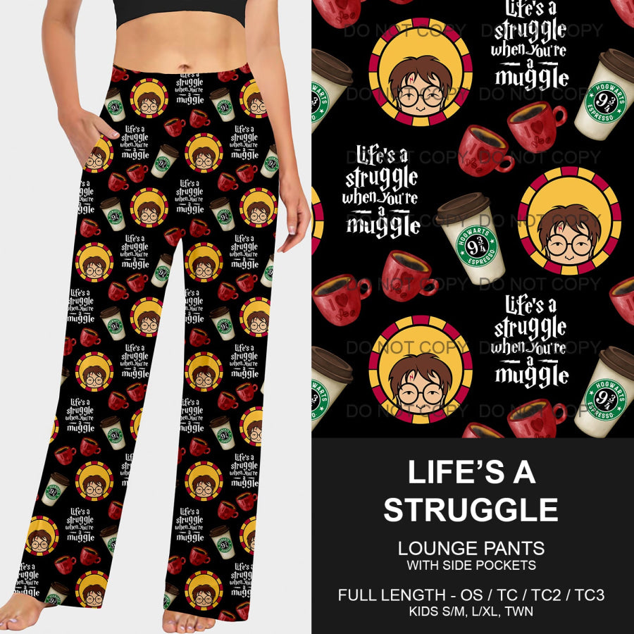 PREORDER Custom Leggings / Joggers / Loungers - Life’s A Struggle - Closes 24 Sep - ETA mid Dec 2024 Loungewear