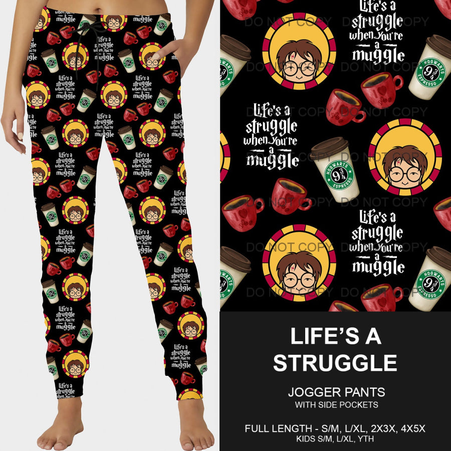 PREORDER Custom Leggings / Joggers / Loungers - Life’s A Struggle - Closes 24 Sep - ETA mid Dec 2024 Loungewear