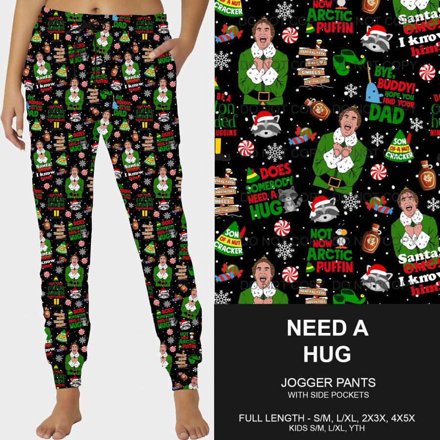 PREORDER Custom Leggings / Joggers / Loungers - Need A Hug - Closes 24 Sep - ETA mid Dec 2024 Loungewear