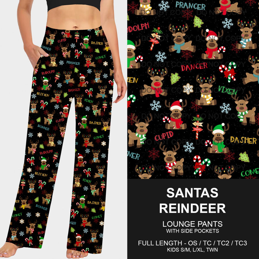 PREORDER Custom Leggings / Joggers / Loungers - Santa’s Reindeer - Closes 17 Sep - ETA early Dec 2024 Loungewear