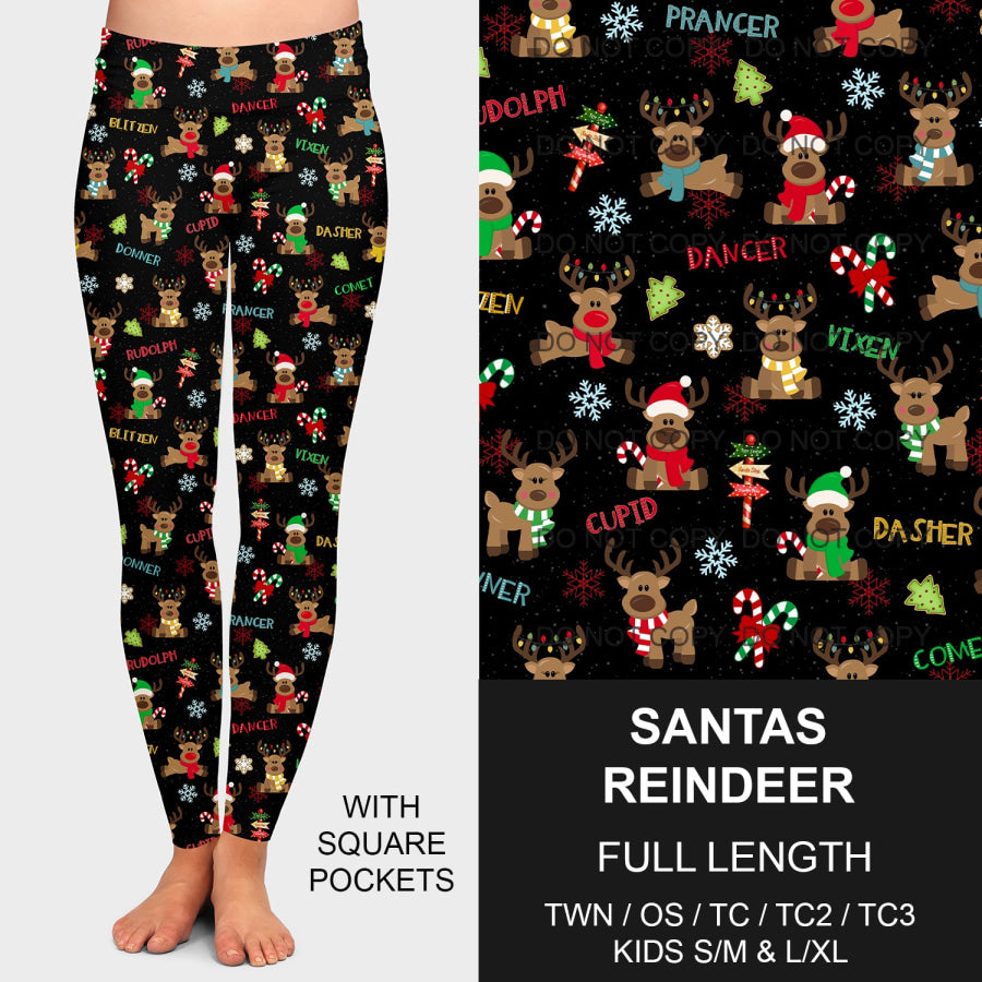 PREORDER Custom Leggings / Joggers / Loungers - Santa’s Reindeer - Closes 17 Sep - ETA early Dec 2024 Loungewear