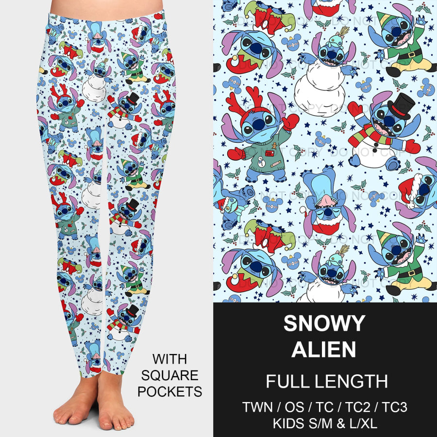 PREORDER Custom Leggings / Joggers / Loungers - Snowy Alien - Closes 1 Oct - ETA late Dec 2024 Loungewear