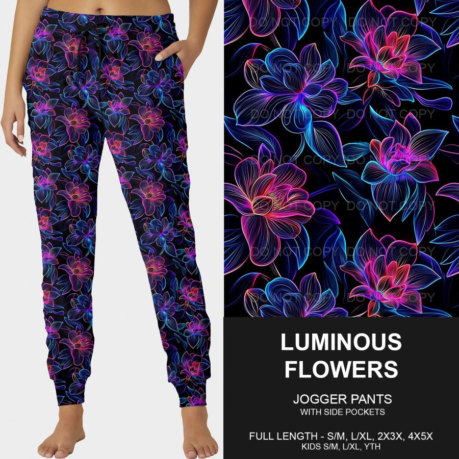 PREORDER Custom Leggings / Joggers - Luminous Flowers - Closes 31 Dec - ETA early Apr 2025 Loungewear