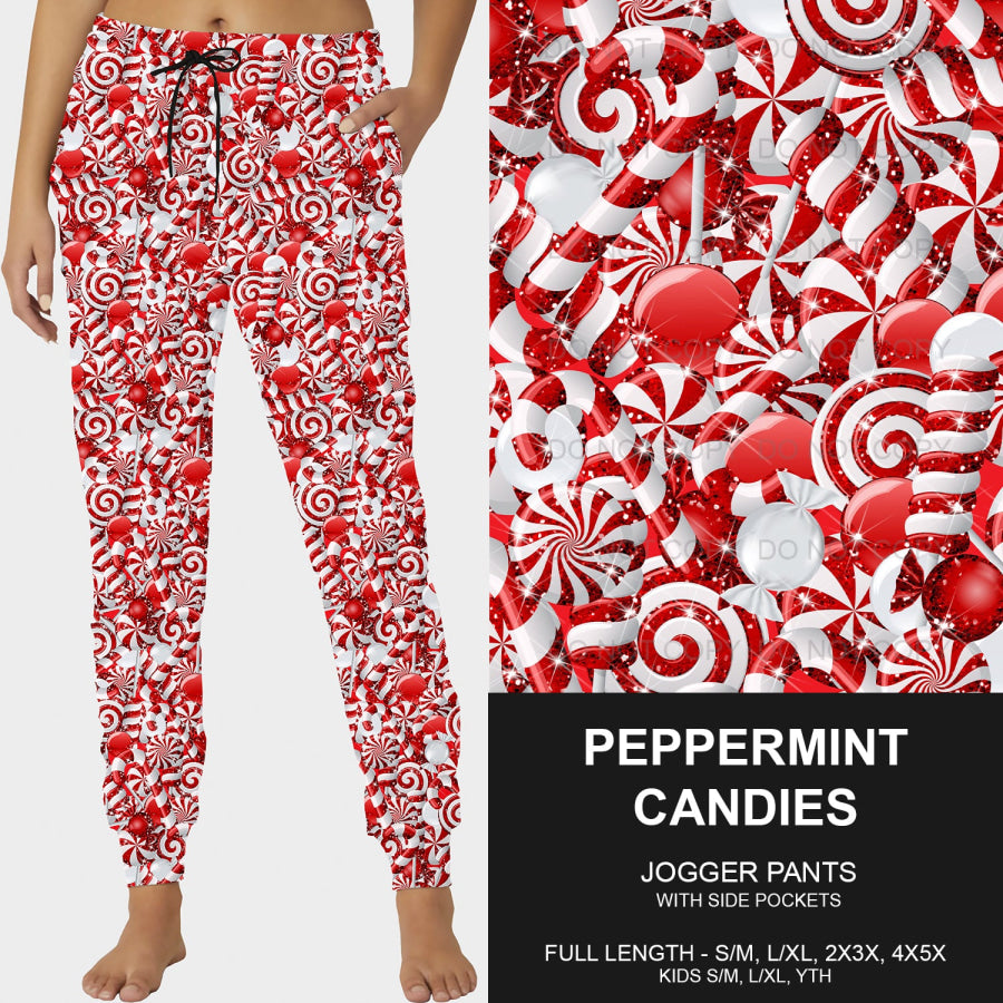 PREORDER Custom Leggings / Joggers - Peppermint Candies - Closes 8 Oct - ETA late Dec 2024 Loungewear