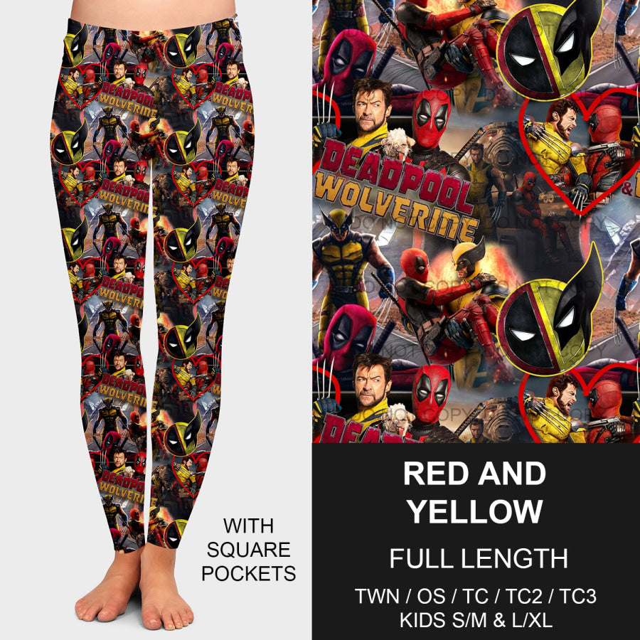 PREORDER Custom Leggings / Joggers - Red and Yellow - Closes 26 Sep - ETA mid Dec 2024 Loungewear