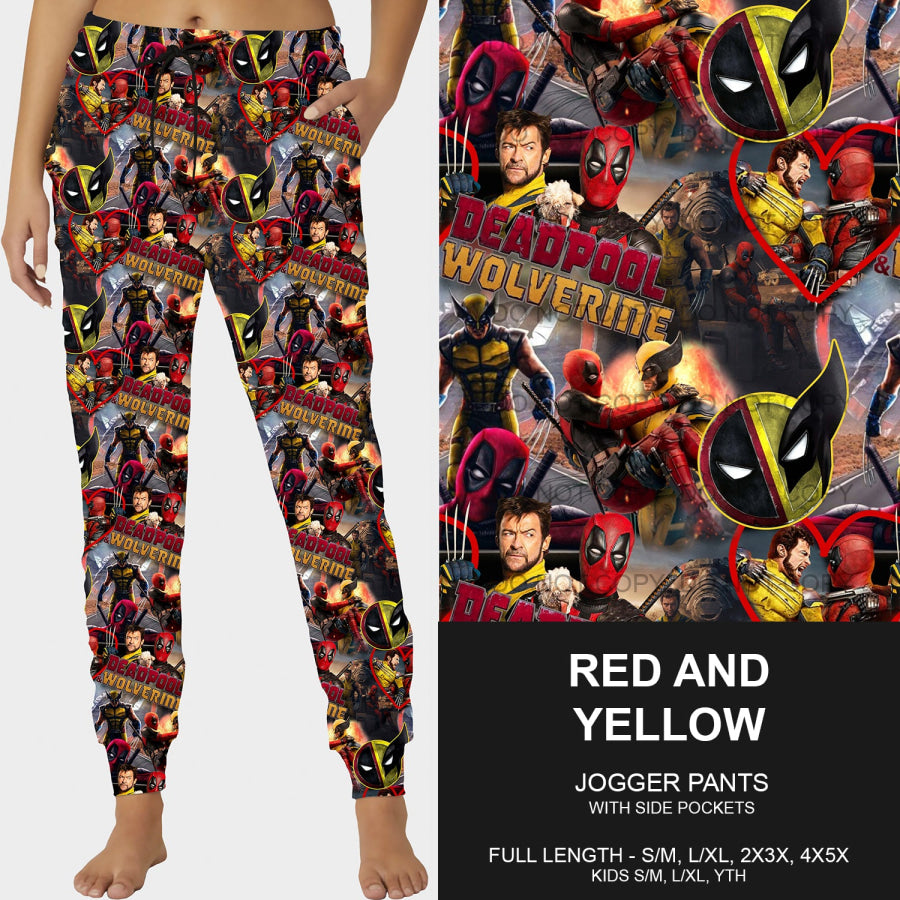 PREORDER Custom Leggings / Joggers - Red and Yellow - Closes 26 Sep - ETA mid Dec 2024 Loungewear