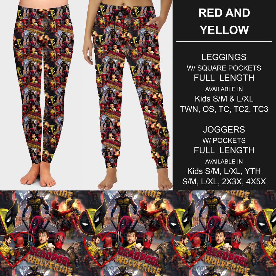 PREORDER Custom Leggings / Joggers - Red and Yellow - Closes 26 Sep - ETA mid Dec 2024 Loungewear