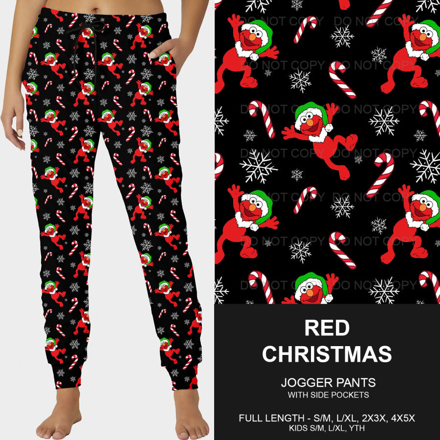 PREORDER Custom Leggings / Joggers - Red Christmas - Closes 8 Oct - ETA late Dec 2024 Loungewear