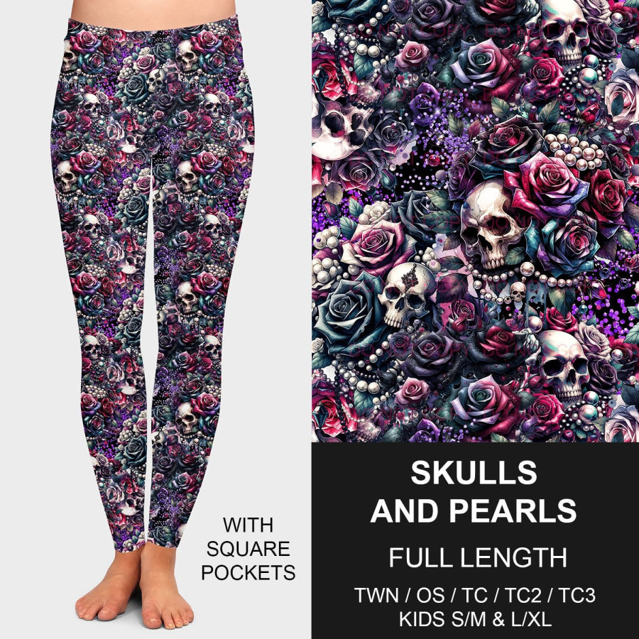 PREORDER Custom Leggings / Joggers - Skulls and Pearls - Closes 31 Dec - ETA early Apr 2025 Loungewear