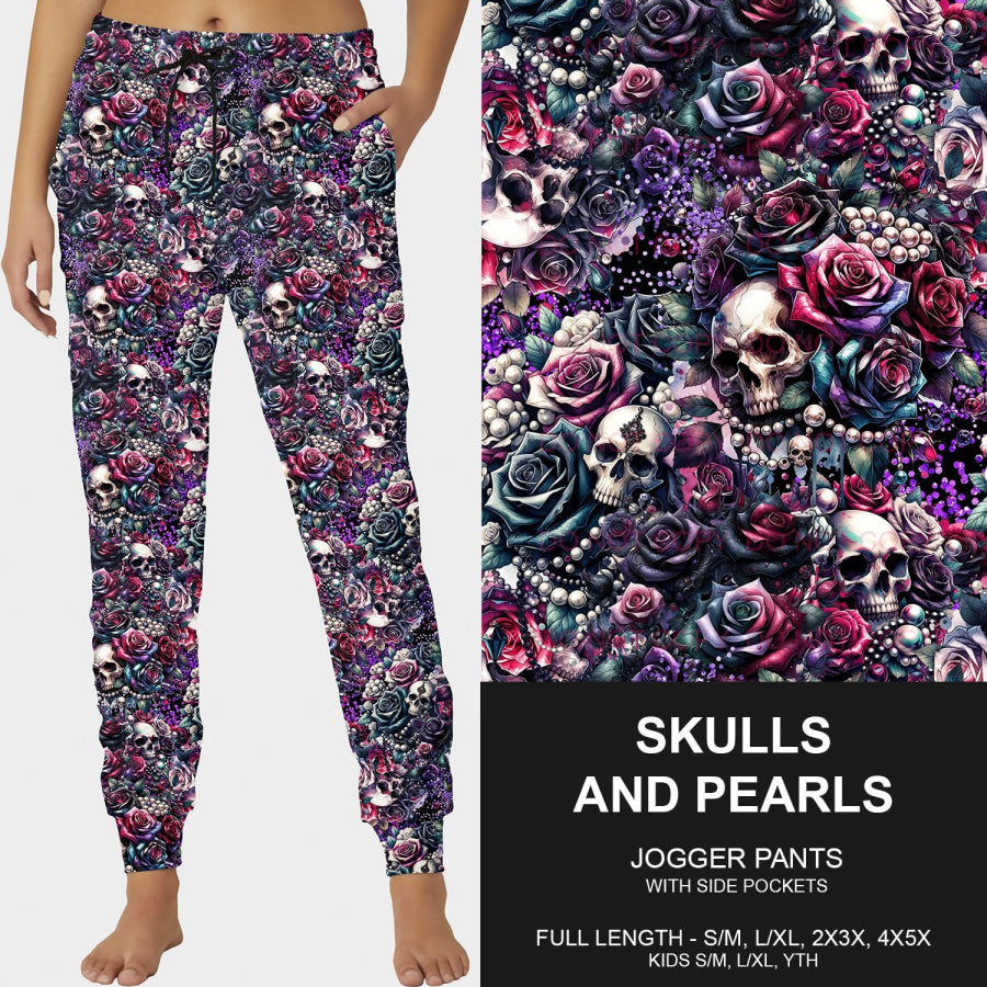 PREORDER Custom Leggings / Joggers - Skulls and Pearls - Closes 31 Dec - ETA early Apr 2025 Loungewear