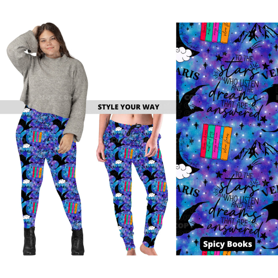 Preorder Custom Leggings / Joggers - Spicy Books - Closes 23 Sep - ETA mid Dec 2024 Leggings