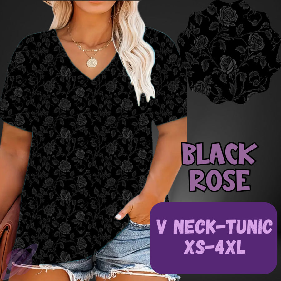 PREORDER Custom Leggings / Tanks / Tunics - Black Rose - Closes 25 May - ETA late Aug 2025 Leggings