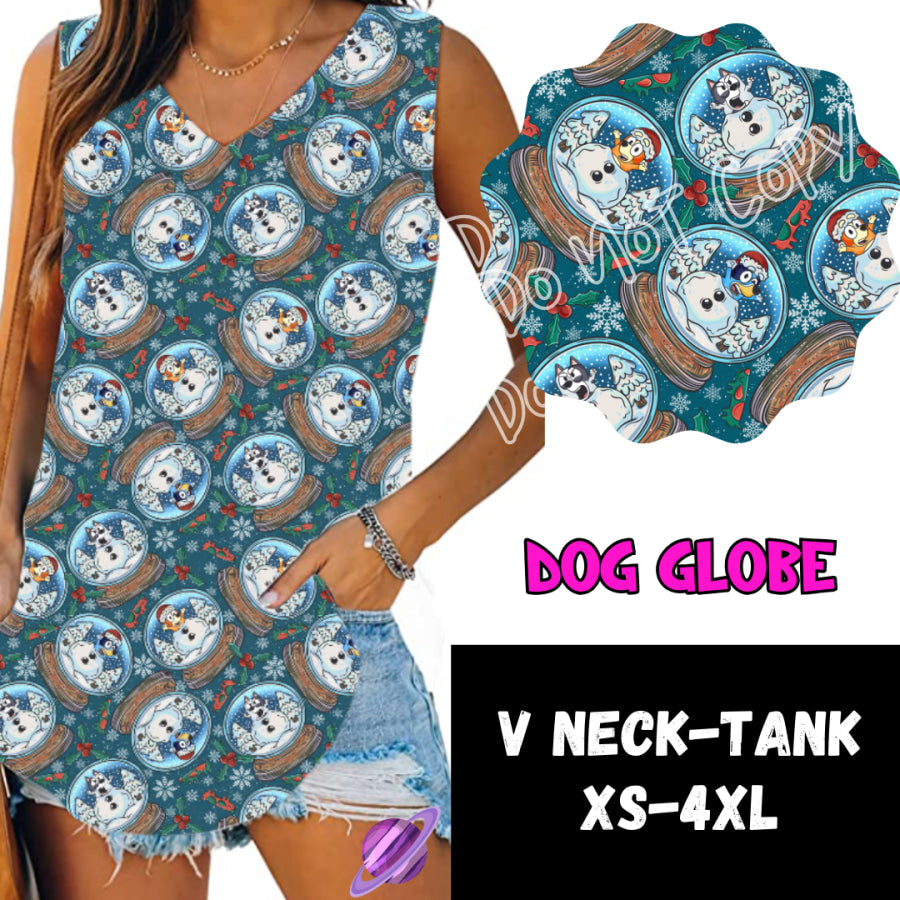 PREORDER Custom Leggings / Tanks / Tunics - Dog Globe - Closes 10 Oct - ETA late Dec 2024 Leggings