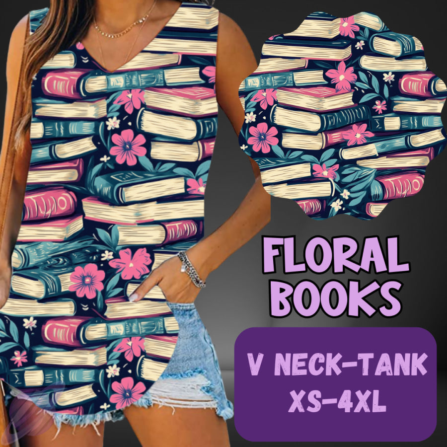 PREORDER Custom Leggings / Tanks / Tunics - Floral Books - Closes 25 May - ETA late Aug 2025 Leggings