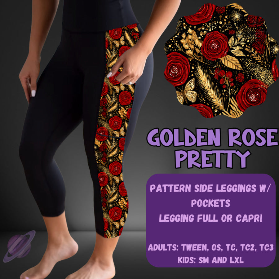 PREORDER Custom Leggings / Tanks / Tunics - Golden Rose Pretty - Closes 25 May - ETA late Aug 2025 Leggings