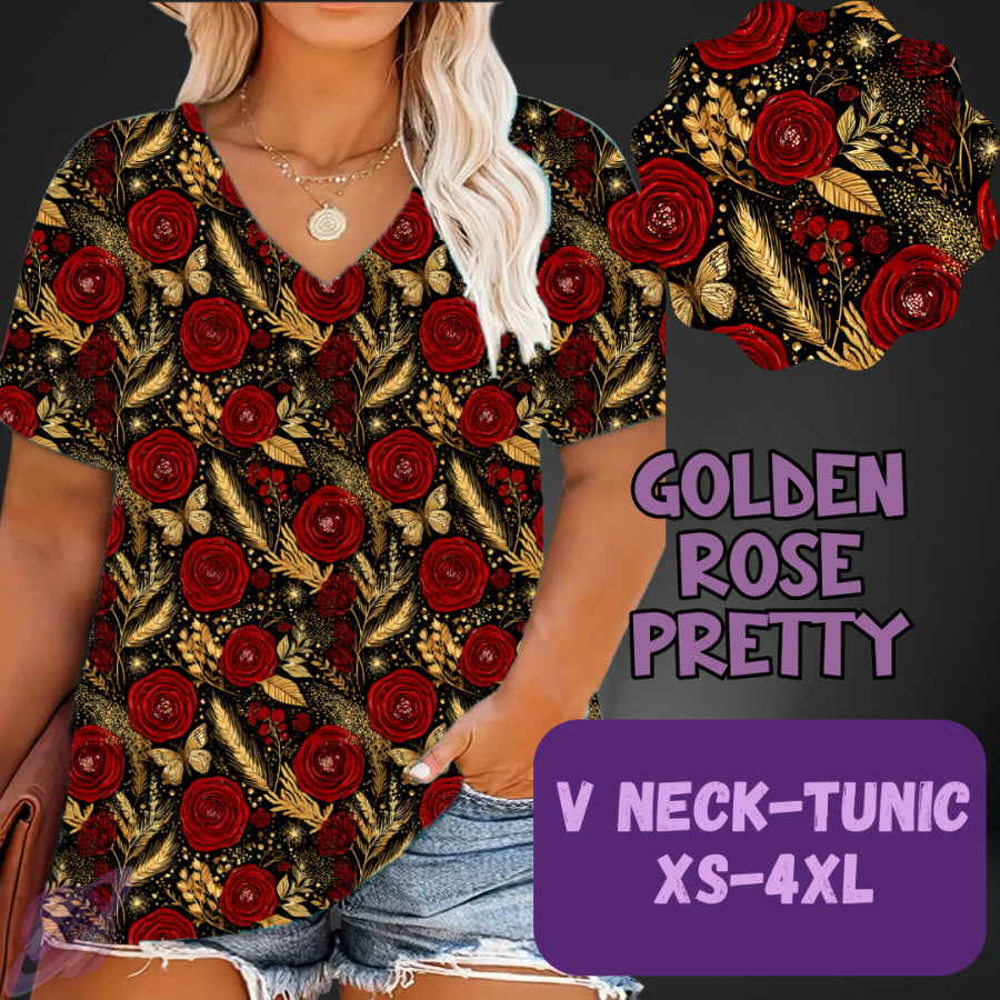 PREORDER Custom Leggings / Tanks / Tunics - Golden Rose Pretty - Closes 25 May - ETA late Aug 2025 Leggings