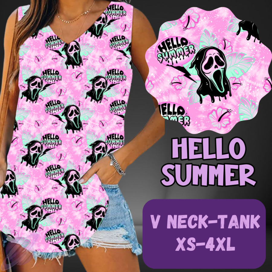 PREORDER Custom Leggings / Tanks / Tunics - Hello Summer - Closes 25 May - ETA late Aug 2025 Leggings