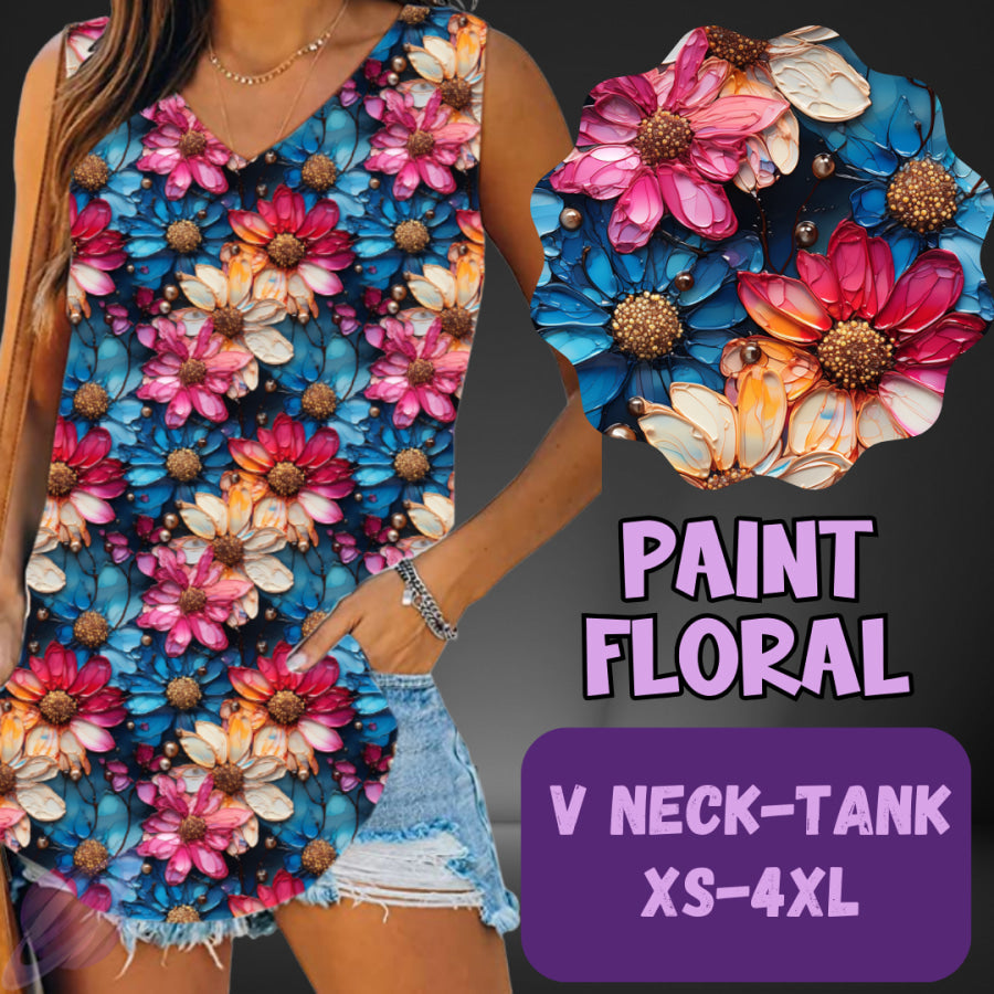 PREORDER Custom Leggings / Tanks / Tunics - Paint Floral - Closes 25 May - ETA late Aug 2025 Leggings