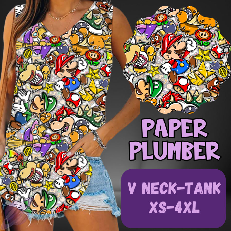 PREORDER Custom Leggings / Tanks / Tunics - Paper Plumber - Closes 25 May - ETA late Aug 2025 Leggings