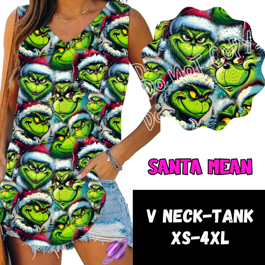 PREORDER Custom Leggings / Tanks / Tunics - Santa Mean - Closes 10 Oct - ETA late Dec 2024 Leggings