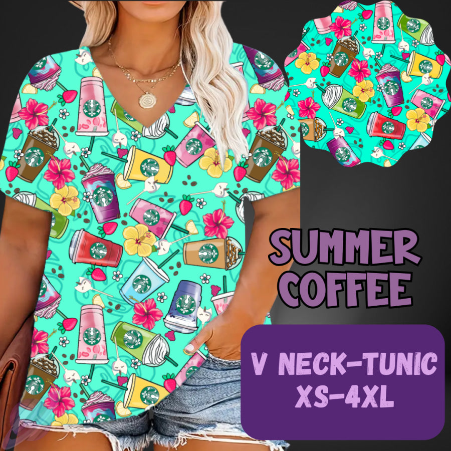 PREORDER Custom Leggings / Tanks / Tunics - Summer Coffee - Closes 25 May - ETA late Aug 2025 Leggings