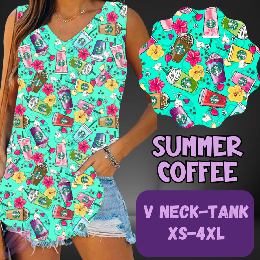 PREORDER Custom Leggings / Tanks / Tunics - Summer Coffee - Closes 25 May - ETA late Aug 2025 Leggings
