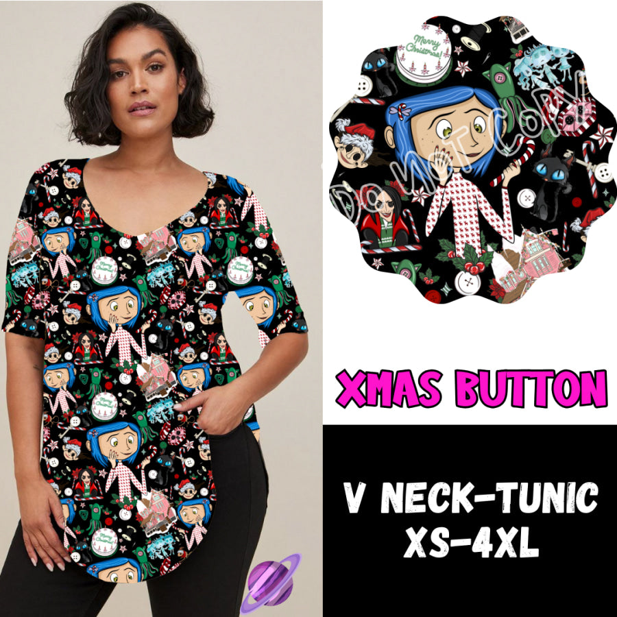 PREORDER Custom Leggings / Tanks / Tunics - Xmas Button - Closes 10 Oct - ETA late Dec 2024 Leggings