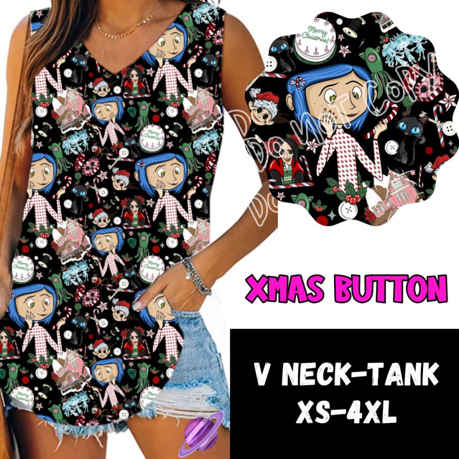 PREORDER Custom Leggings / Tanks / Tunics - Xmas Button - Closes 10 Oct - ETA late Dec 2024 Leggings