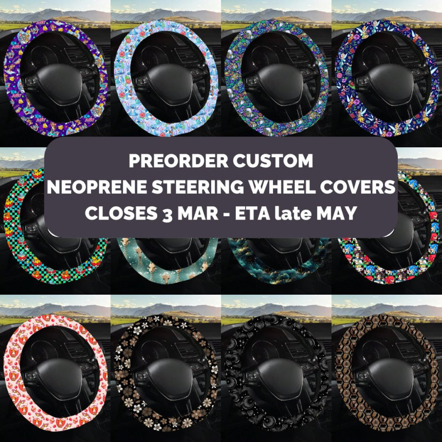 Preorder Custom Neoprene Steering Wheel Covers - Closes 3 Mar - ETA late May 2025 Car Accessories