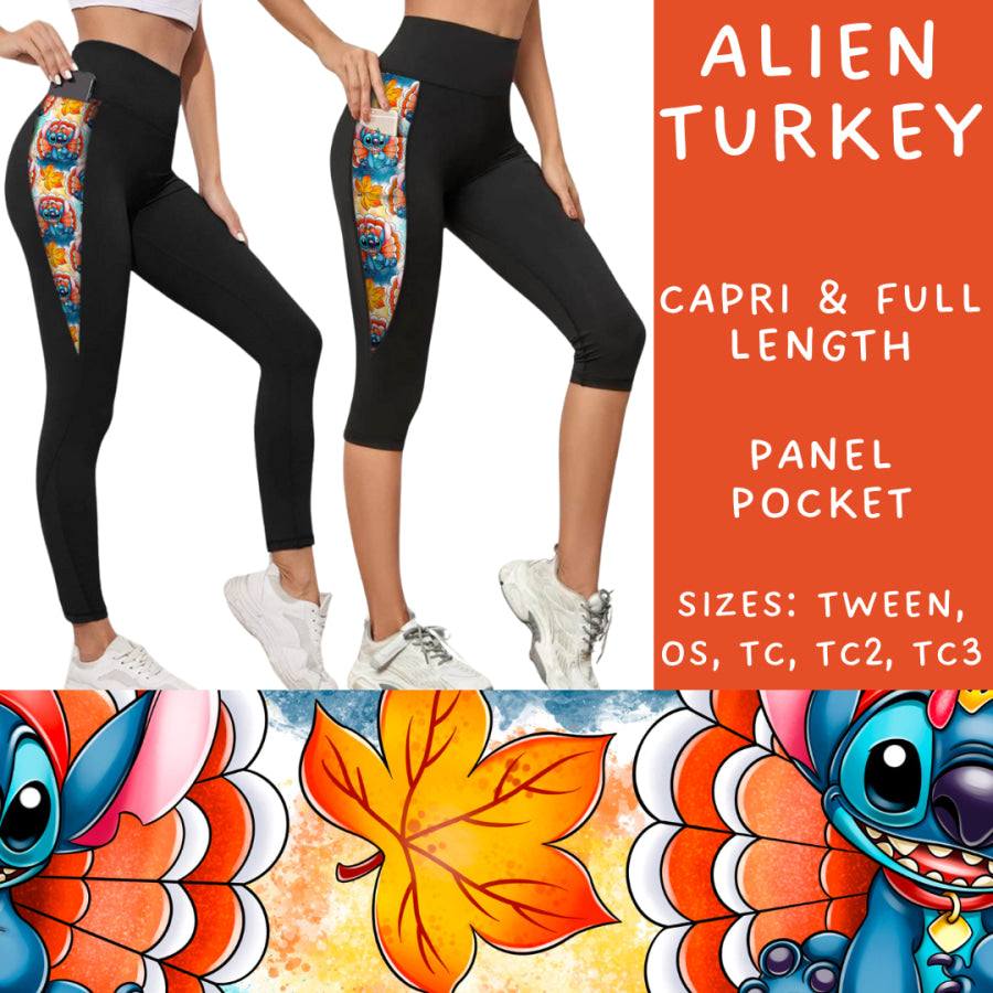 Preorder Custom Panel Pocket Leggings / Tunics - Alien Turkey - Closes 8 Oct - ETA late Dec 2024 Leggings