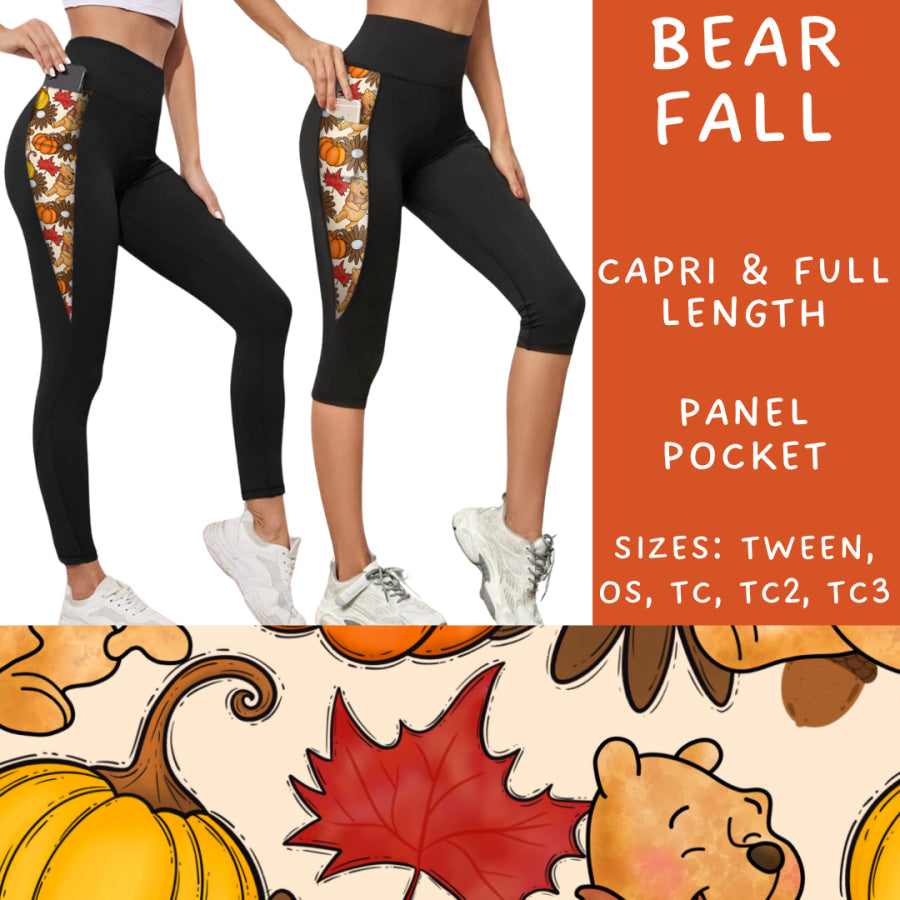 Preorder Custom Panel Pocket Leggings / Tunics - Bear Fall - Closes 8 Oct - ETA late Dec 2024 Leggings