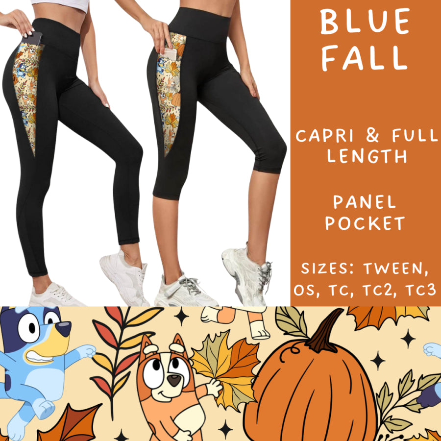 Preorder Custom Panel Pocket Leggings / Tunics - Blue Fall - Closes 9 Oct - ETA late Dec 2024 Leggings