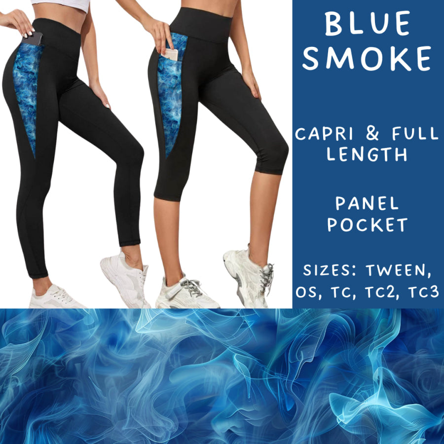 Preorder Custom Panel Pocket Leggings / Tunics - Blue Smoke - Closes 18 Sep - ETA early Dec 2024 Leggings