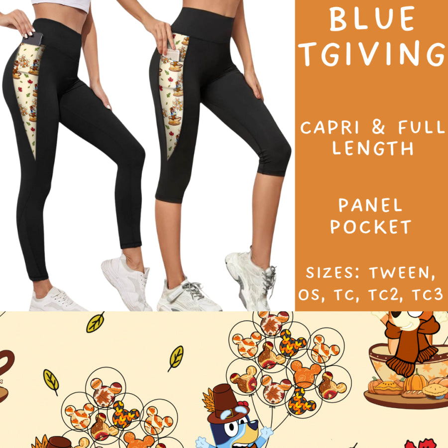 Preorder Custom Panel Pocket Leggings / Tunics - Blue TGiving - Closes 9 Oct - ETA late Dec 2024 Leggings