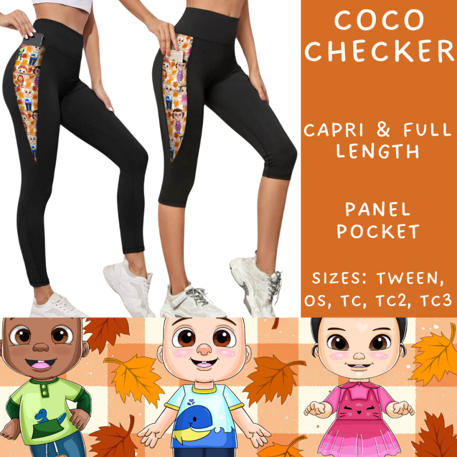 Preorder Custom Panel Pocket Leggings / Tunics - Coco Checker - Closes 9 Oct - ETA late Dec 2024 Leggings