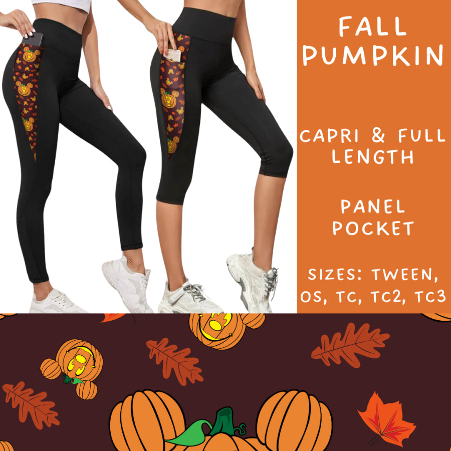 Preorder Custom Panel Pocket Leggings / Tunics - Fall Pumpkin - Closes 8 Oct - ETA late Dec 2024 Leggings