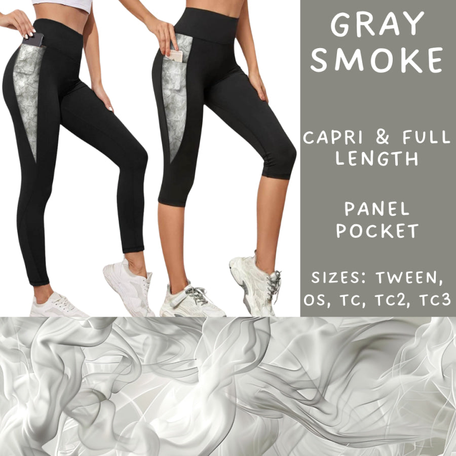 Preorder Custom Panel Pocket Leggings / Tunics - Gray Smoke - Closes 18 Sep - ETA early Dec 2024 Leggings