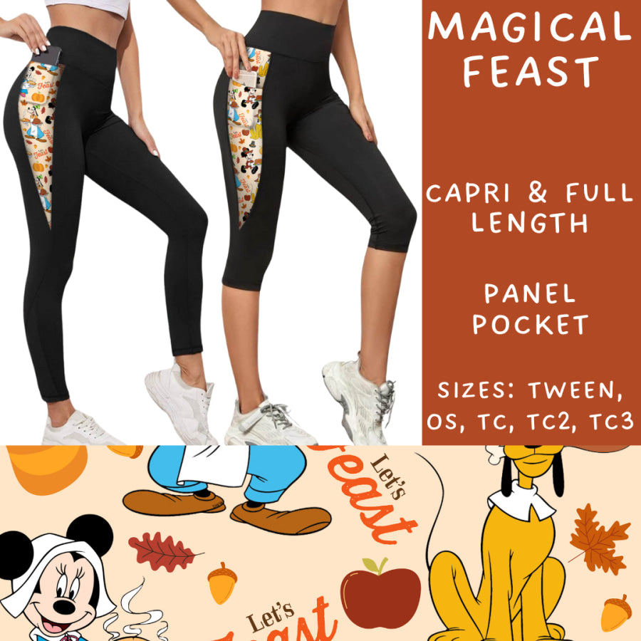 Preorder Custom Panel Pocket Leggings / Tunics - Magical Feast - Closes 8 Oct - ETA late Dec 2024 Leggings