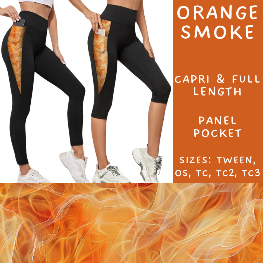 Preorder Custom Panel Pocket Leggings / Tunics - Orange Smoke - Closes 18 Sep - ETA early Dec 2024 Leggings